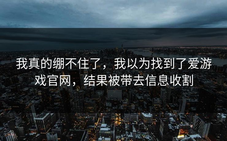 我真的绷不住了，我以为找到了爱游戏官网，结果被带去信息收割