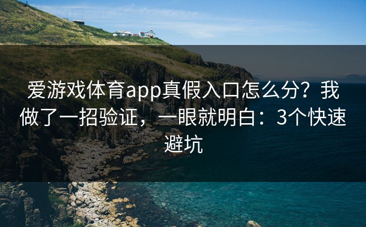 爱游戏体育app真假入口怎么分？我做了一招验证，一眼就明白：3个快速避坑