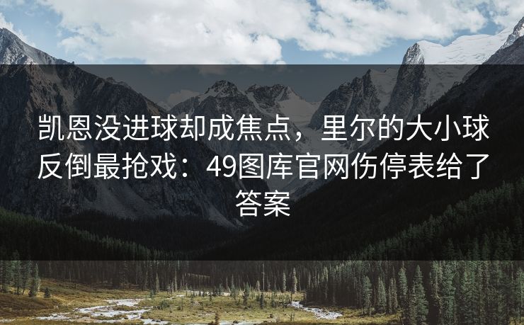 凯恩没进球却成焦点,里尔的大小球反倒最抢戏:49图库官网伤停表给了答案 凯恩没进球却成焦点,里尔的大小球反倒最抢戏:49图库官网伤停表给了答案